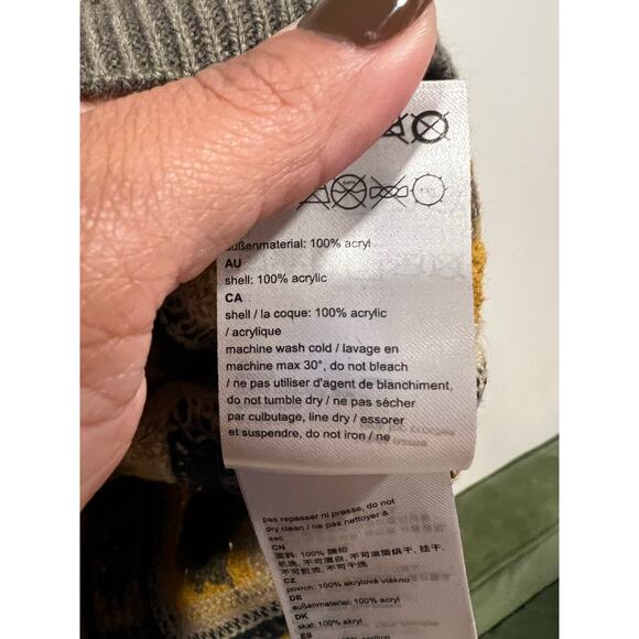 NWT Boho WeSC Granny Square Crochet Sweater Vest Mens XL Earth Tone XL - Picture 6 of 6